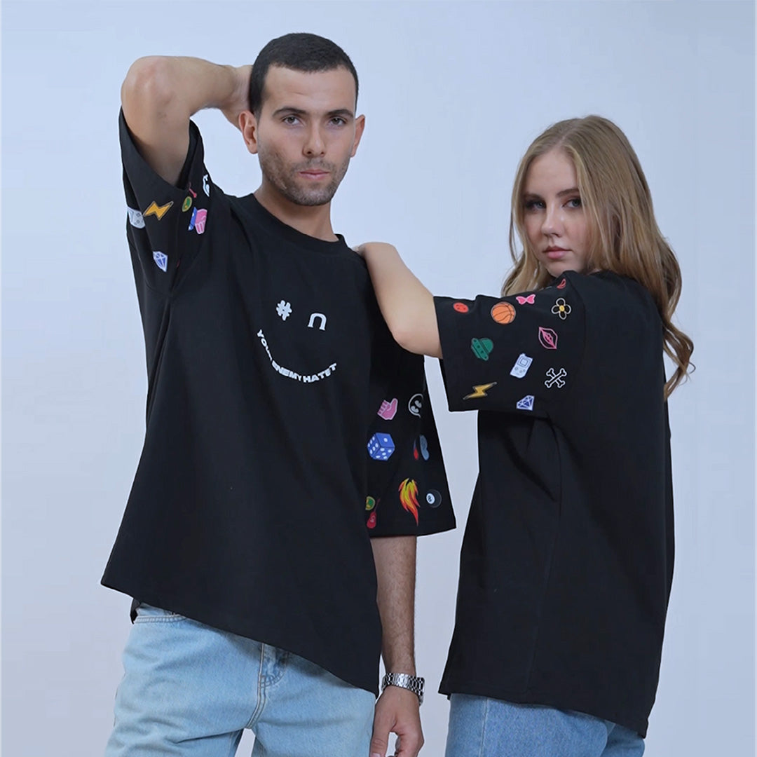 Smiley faces Oversized Tee
