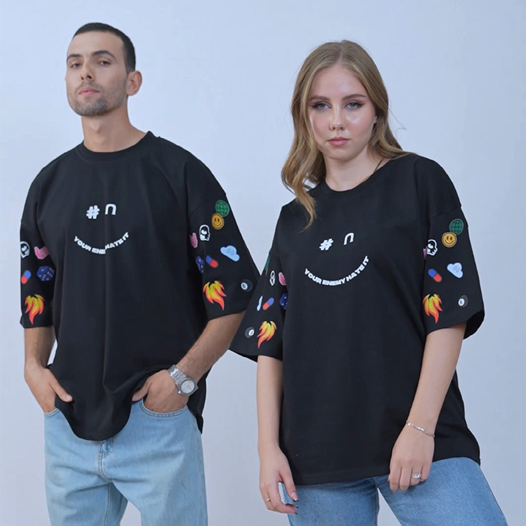Smiley faces Oversized Tee