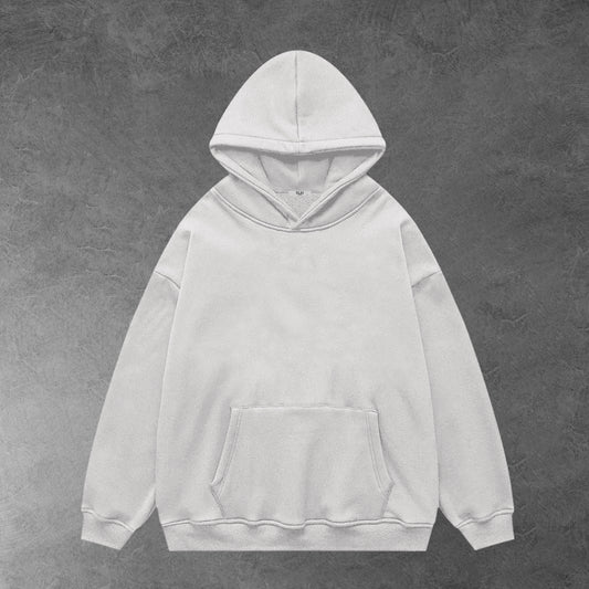 Oversized plain hoodie - White / Unisex