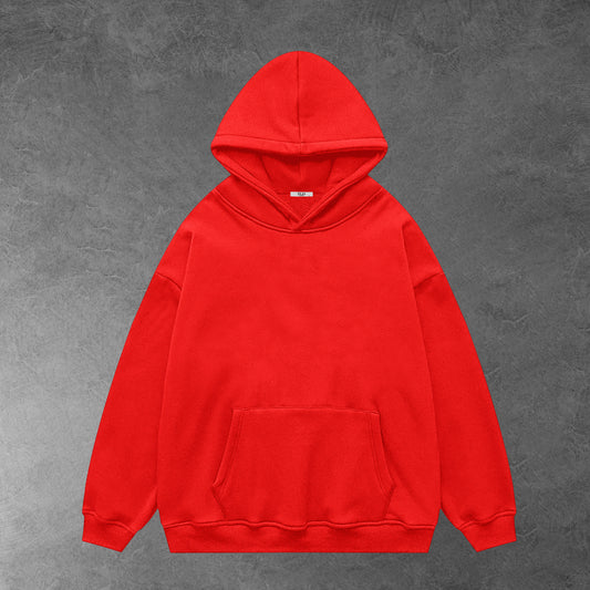 Oversized plain hoodie - Red / Unisex