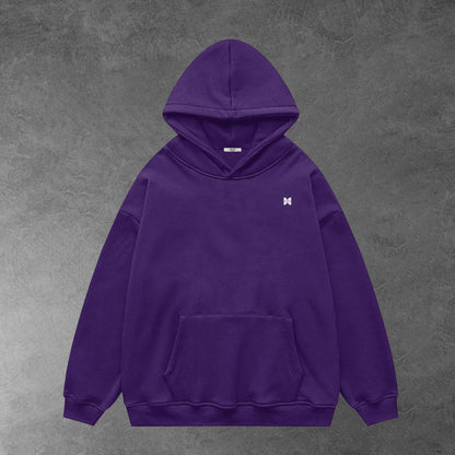 Oversized plain hoodie - Purple / Unisex