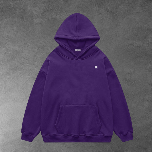 Oversized plain hoodie - Purple / Unisex