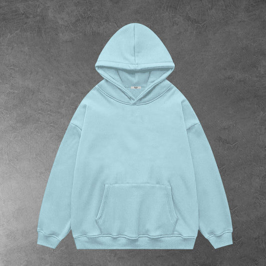Oversized plain hoodie - baby blue / Unisex