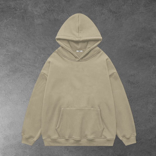 Oversized plain hoodie - beige / Unisex