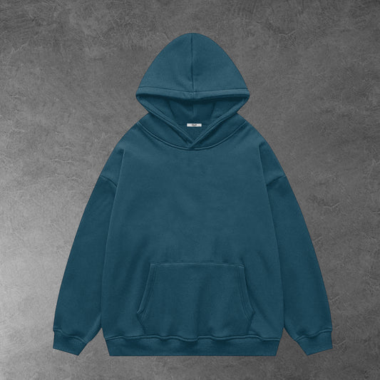 Oversized plain hoodie - Turquoise / Unisex