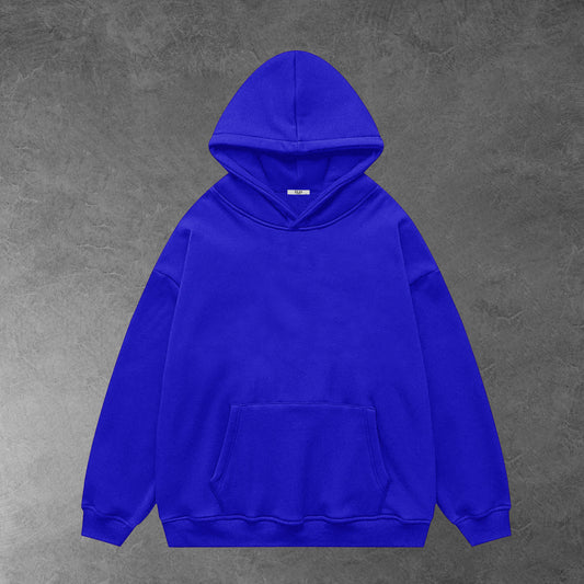 Oversized plain hoodie - blue / Unisex