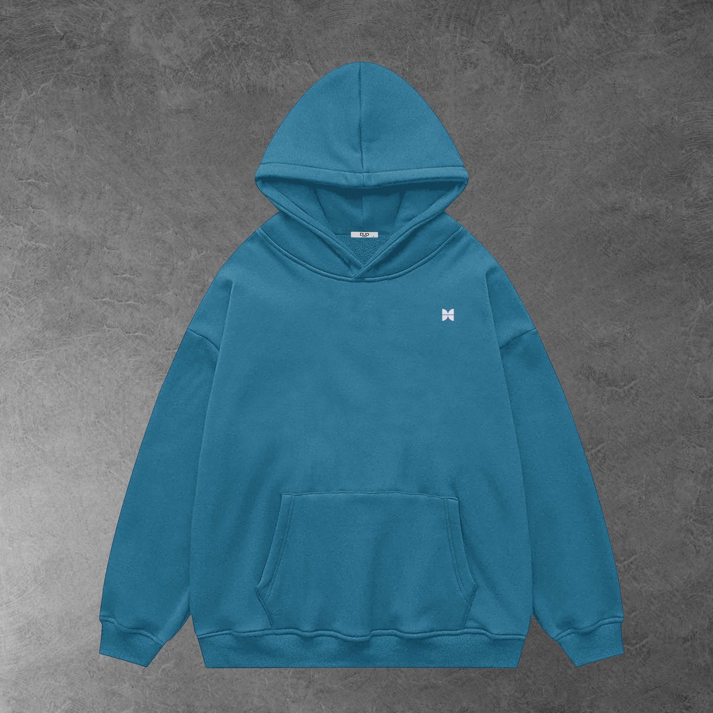 Oversized plain hoodie - Turquoise / Unisex