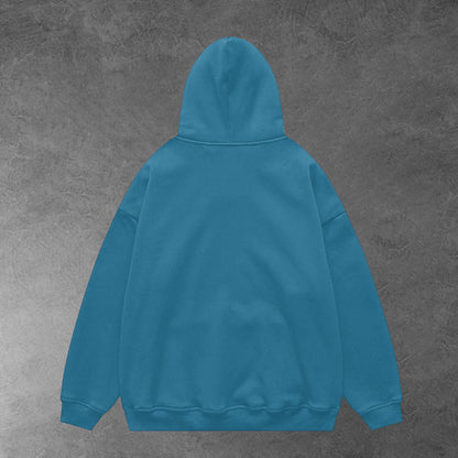Oversized plain hoodie - Turquoise / Unisex