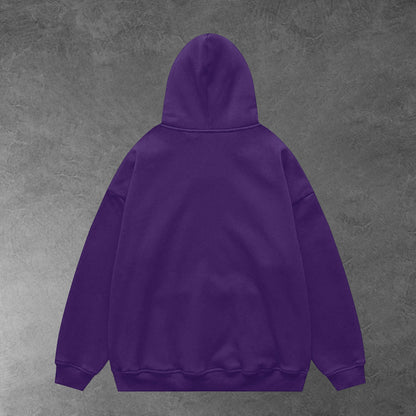 Oversized plain hoodie - Purple / Unisex