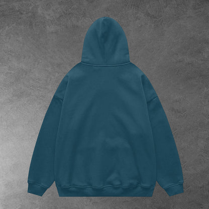 Oversized plain hoodie - Turquoise / Unisex