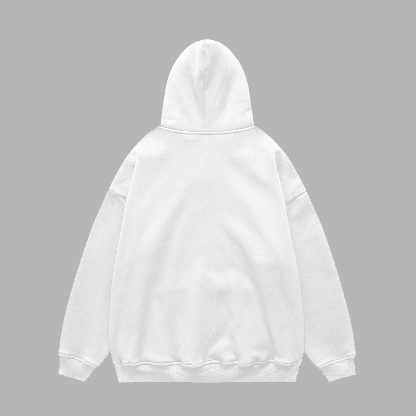 Oversized plain hoodie - White / Unisex